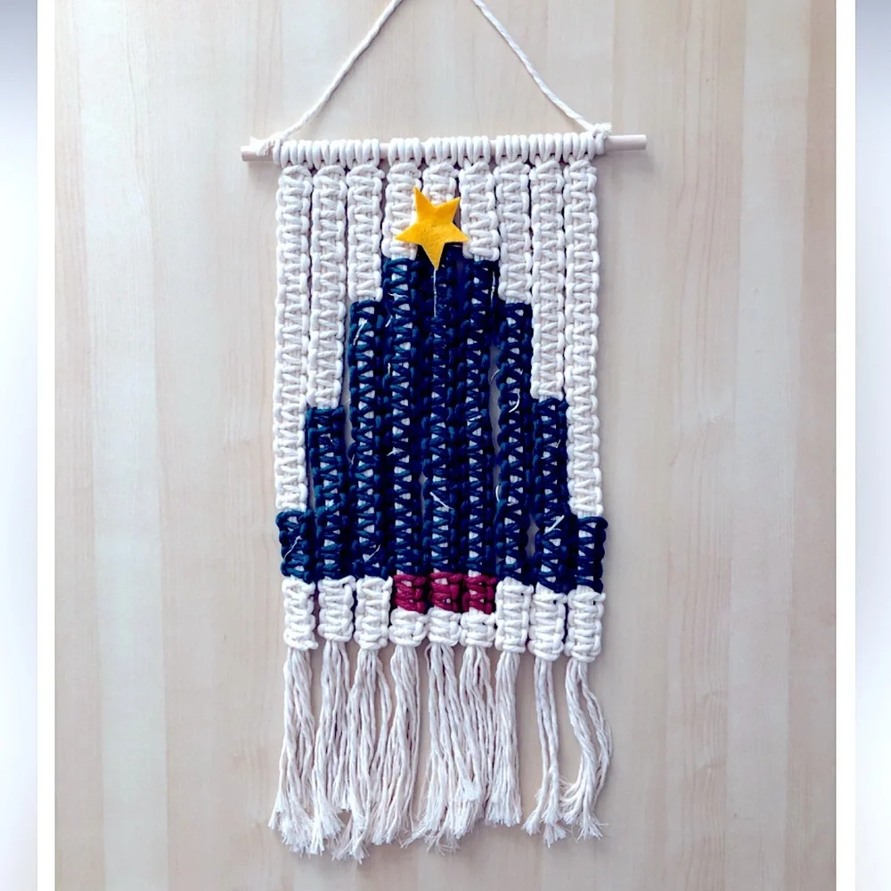 Soul Embellishment’s™️ Handcrafted Macrame Christmas Tree Wall Hanging